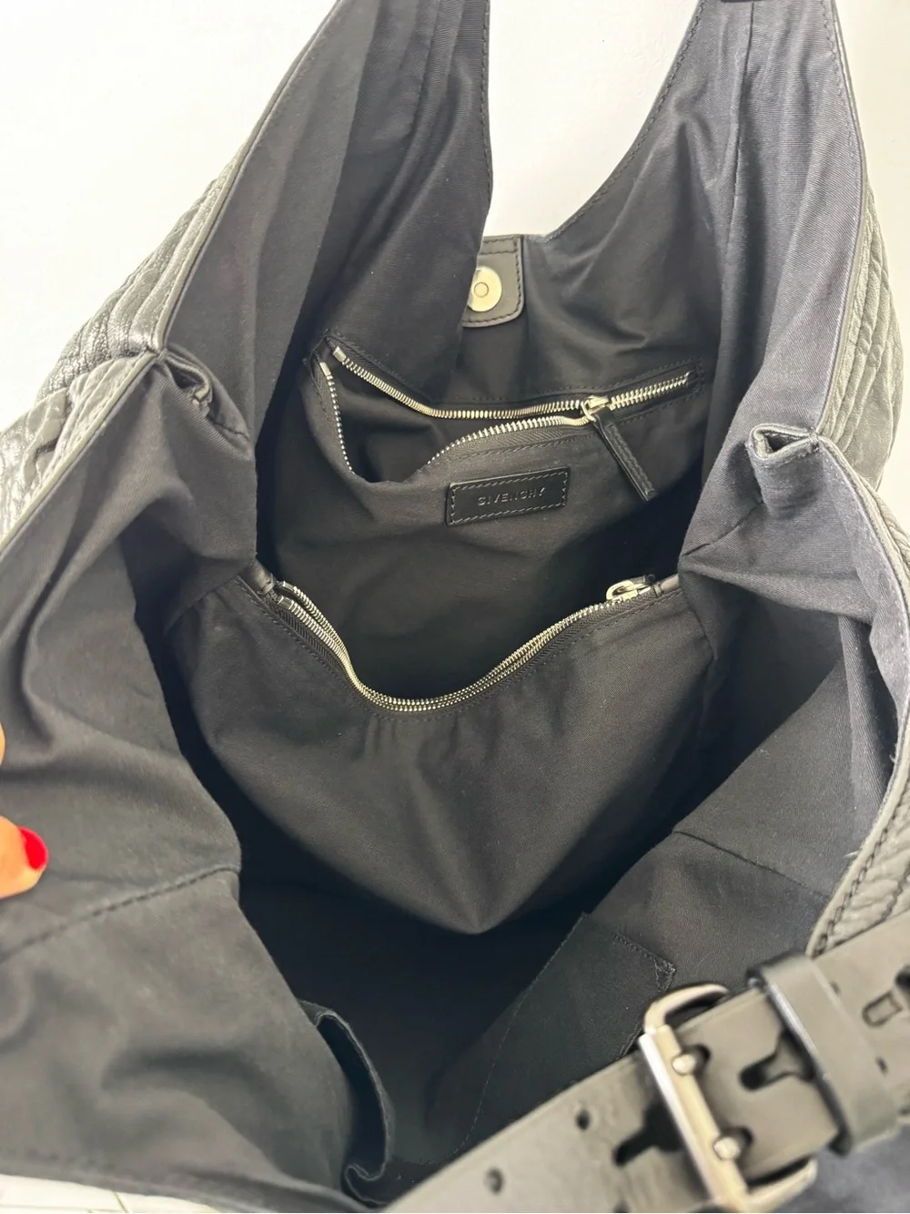 Givenchy Black Quilted Leather Hobo